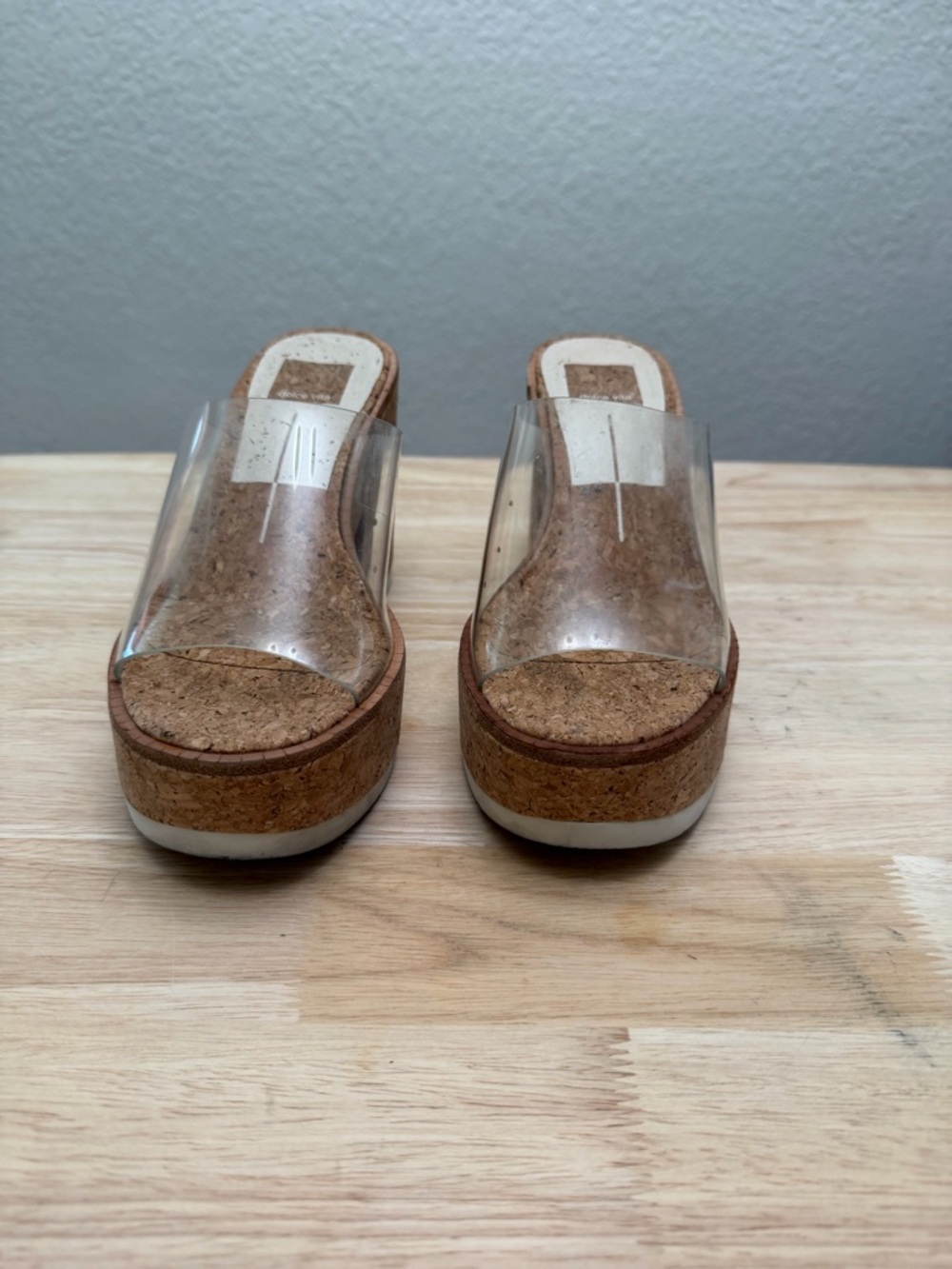 Dolce Vita Clear Strap Cork Platform Heeled Sandals - Women - Picture 2 of 6